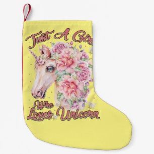 Just A Girl Who Loves Unicorn Small Christmas Stocking