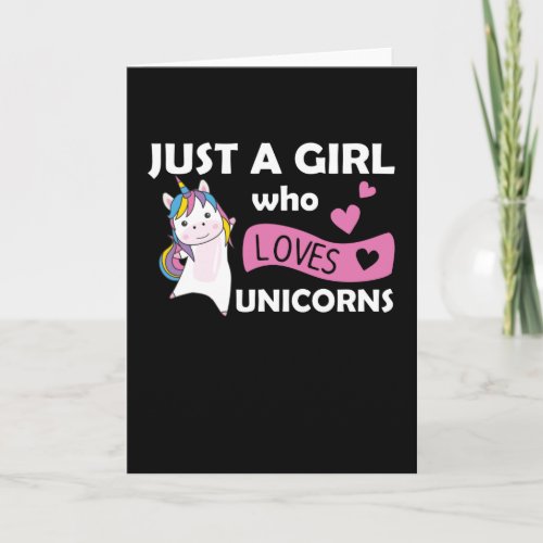 Just A Girl Who Loves Unicorns For Girls Heart Card