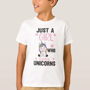 Just A Girl Who Loves Unicorns For Girls Heart T-Shirt