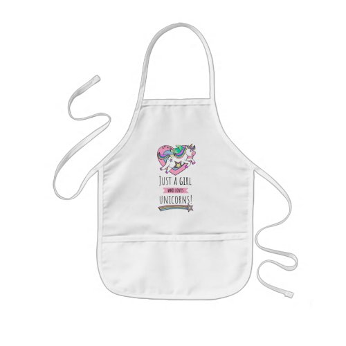 Just A Girl Who Loves Unicorns Kids Apron