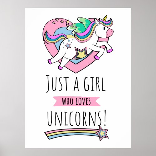 Just A Girl Who Loves Unicorns Poster