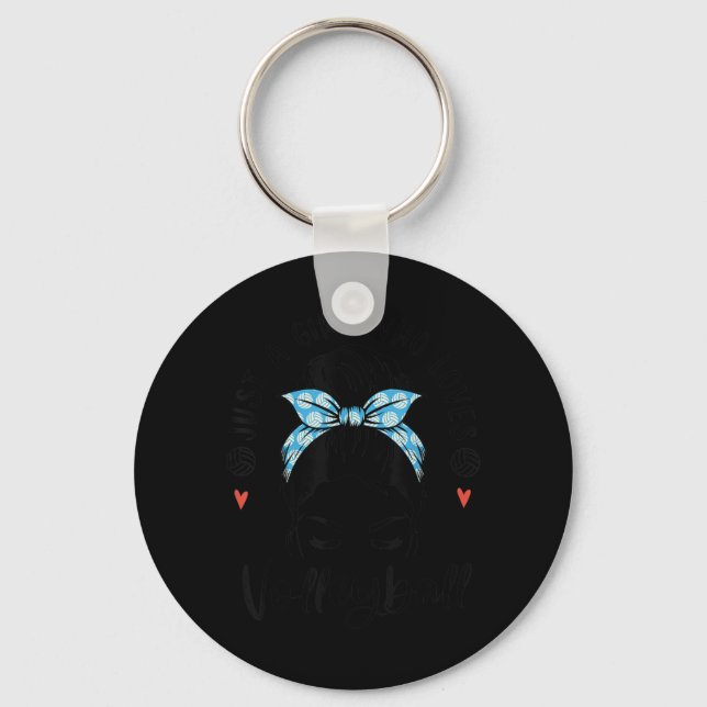 Just A Girl Who Loves Volleyball Gifts For Teen Gi Keychain (Front)