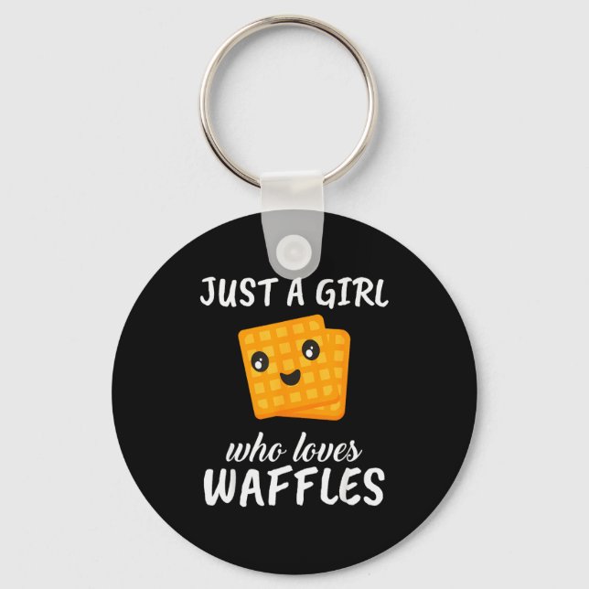 Just A Girl Who Loves Waffles Clothes Outfit Gift  Keychain (Front)