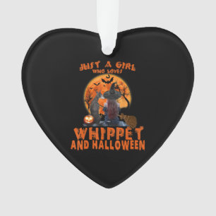 Just A Girl Who Loves Whippet Dog And Halloween Ornament