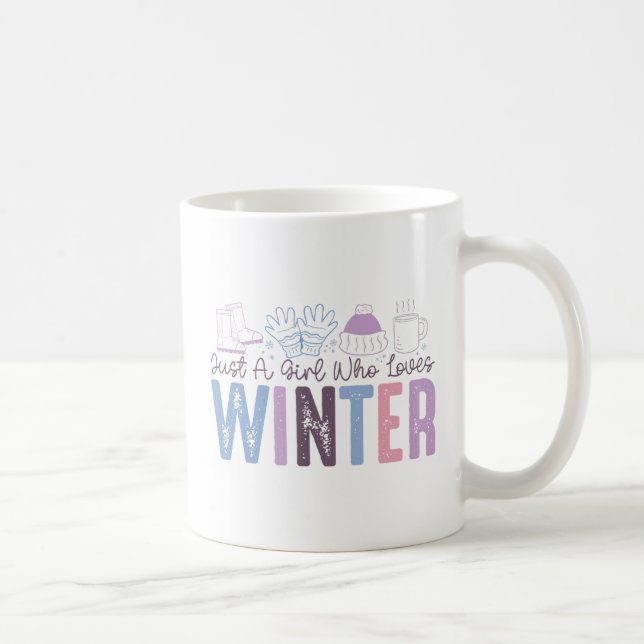 Just a Girl Who Loves Winter Cute Seasonal Design Coffee Mug (Right)