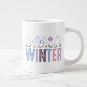 Just a Girl Who Loves Winter Cute Seasonal Design Giant Coffee Mug