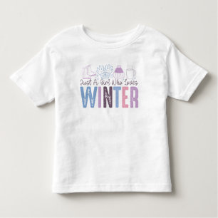 Just a Girl Who Loves Winter Cute Seasonal Design Toddler T-shirt