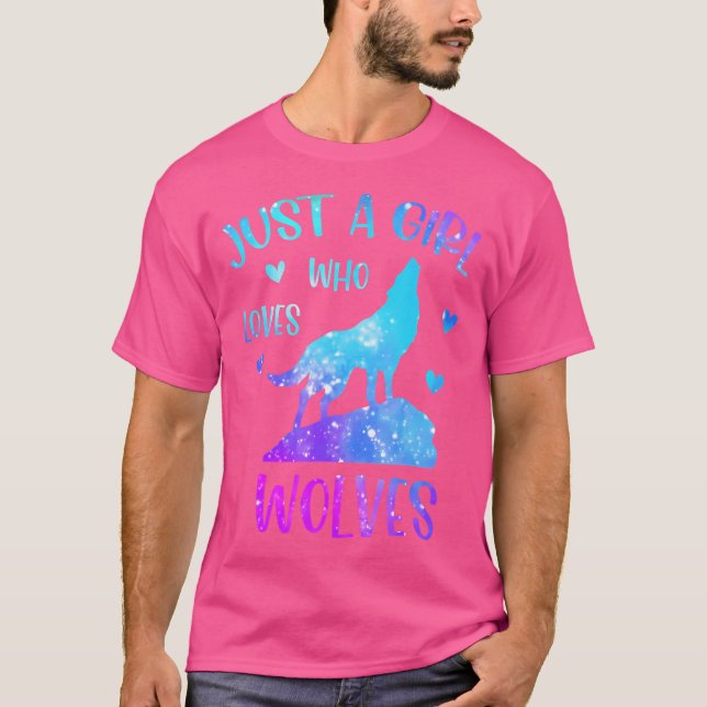 Just A Girl Who Loves Wolf Girls T-Shirt (Front)
