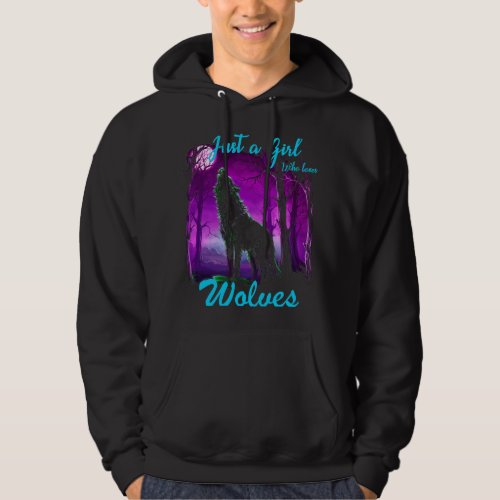 Just a Girl Who Loves wolves 2Wolf Shirt for Girls