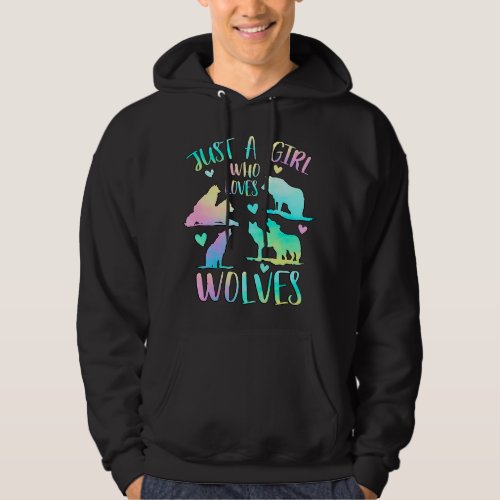 Just a Girl Who Loves Wolves Cute Wolf Lover for G Hoodie