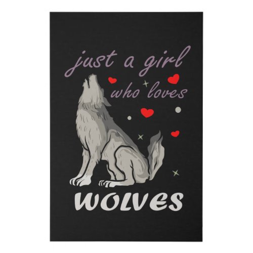 Just A Girl Who Loves Wolves Cute Wolf Lover Teen Faux Canvas Print
