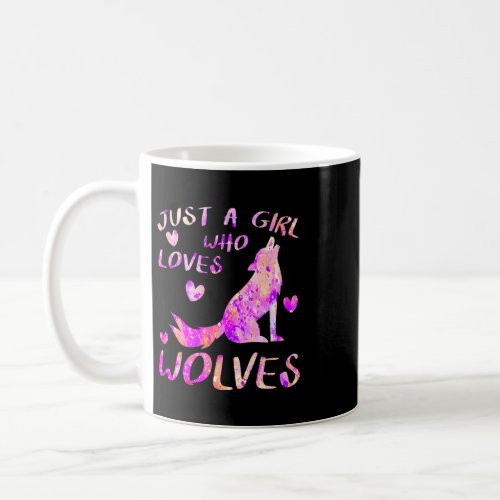 just a girl who loves wolves cute wolf lover zoo a coffee mug