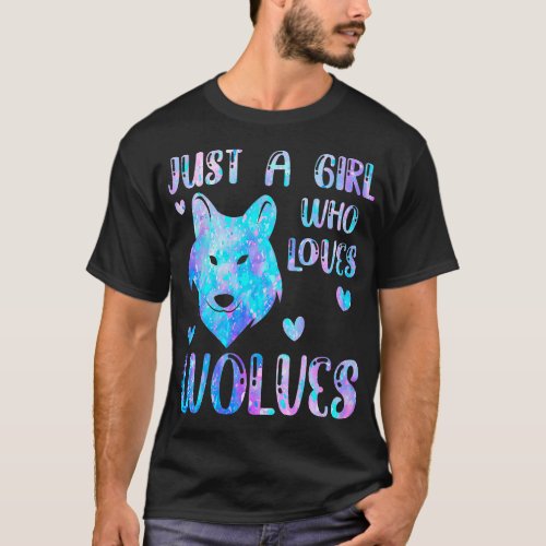 Just A Girl Who Loves Wolves Cute Wolf Lover Zoo A T_Shirt