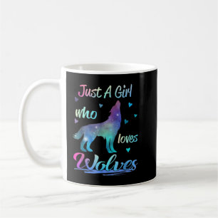 Just A Girl Who Loves Wolves Cute Wolf Silhouette Coffee Mug