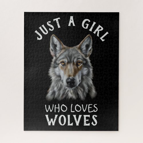 Just a girl who loves wolves jigsaw puzzle