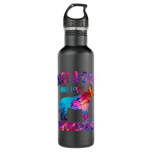 Just A Girl Who Loves Wolves Picture for Wolf Love Stainless Steel Water Bottle