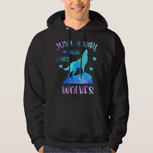Just A Girl Who Loves Wolves Rainbow Gifts For Wol Hoodie