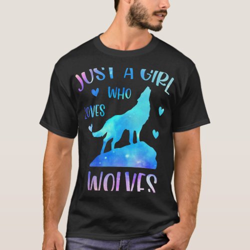 Just A Girl Who Loves Wolves Rainbow Gifts For Wol T_Shirt