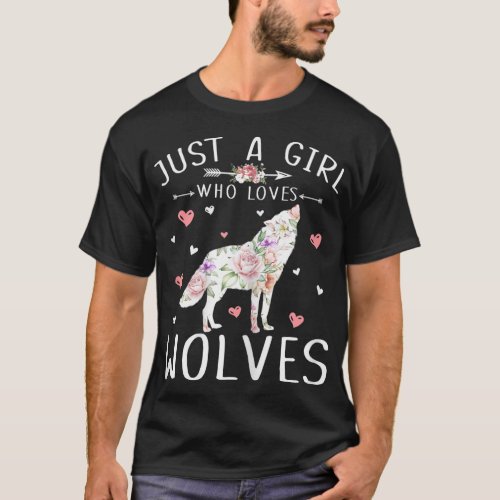 Just A Girl Who Loves Wolves Shirt _ Wolf Lover Gi