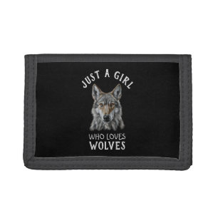 Just a girl who loves wolves tri-fold wallet