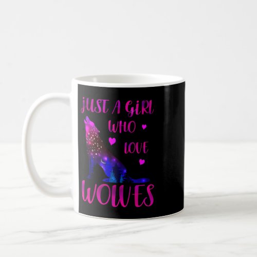 Just a Girl Who Loves wolves Watercolor Cute wolf  Coffee Mug