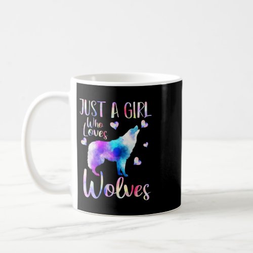 Just a Girl Who Loves wolves Watercolor Cute wolf  Coffee Mug