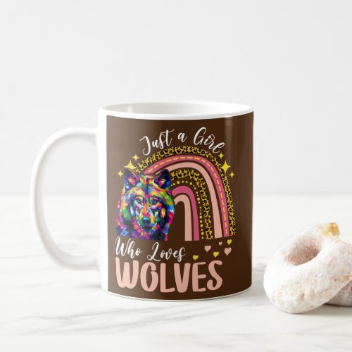 Just a Girl Who Loves wolves Watercolor Cute wolf Coffee Mug