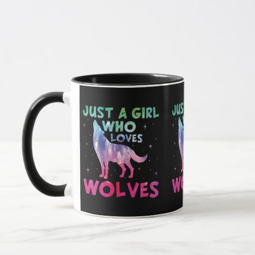 Just A Girl Who Loves Wolves Watercolor Mug
