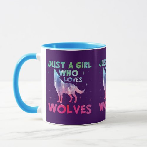 Just A Girl Who Loves Wolves Watercolor Mug