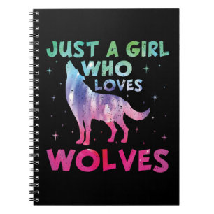 Just A Girl Who Loves Wolves Watercolor Notebook