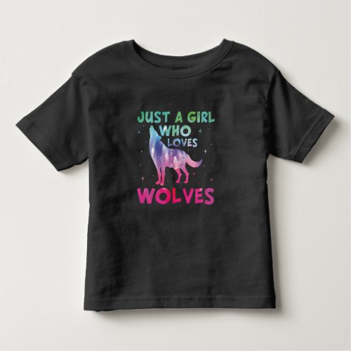 Just A Girl Who Loves Wolves Watercolor Toddler T_shirt