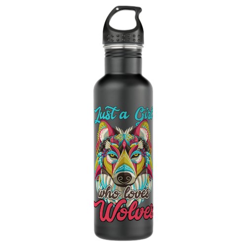 Just A Girl Who Loves Wolves Wolf Lover Gift 2 Stainless Steel Water Bottle