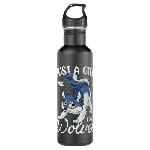 Just A Girl Who Loves Wolves Wolf Lover Women Stainless Steel Water Bottle