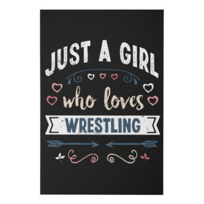 Just a Girl who loves Wrestling Funny Gifts Faux Canvas Print