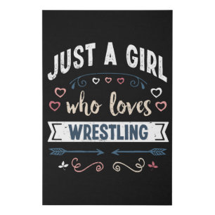 Just a Girl who loves Wrestling Funny Gifts Faux Canvas Print
