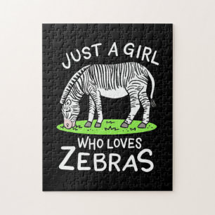 Just A Girl Who Loves Zebras Jigsaw Puzzle