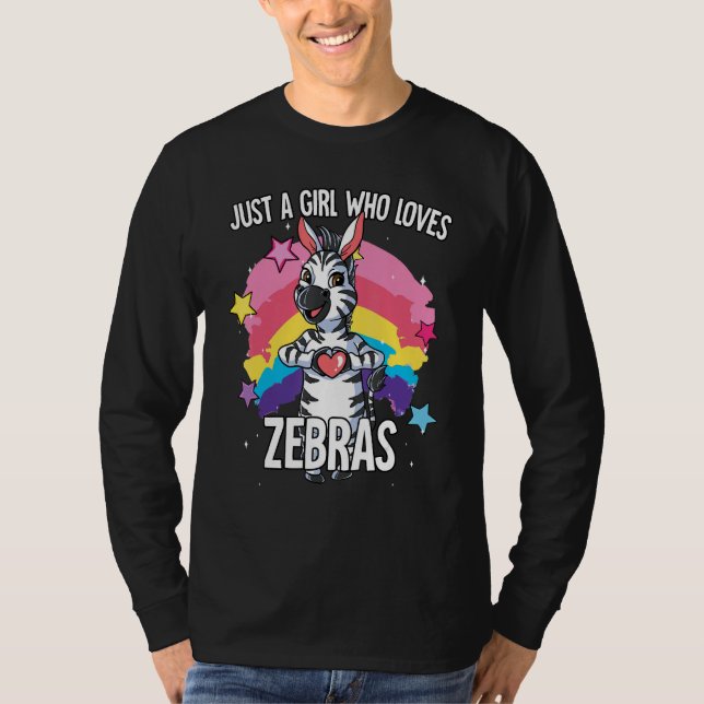 Just A Girl Who Loves Zebras Zebra T-Shirt (Front)
