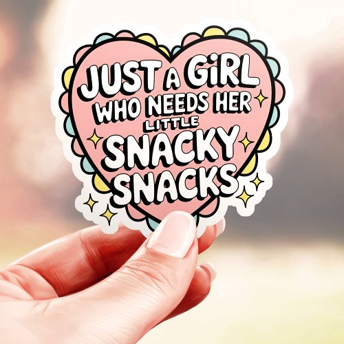 Just A Girl Who Needs Snacks Funny Sticker