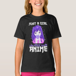 Just A Girl Who Really Loves Anime in Purple T-Shirt