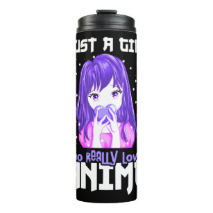 Just A Girl Who Really Loves Anime in Purple Thermal Tumbler