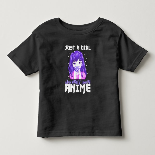 Just A Girl Who Really Loves Anime in Purple Toddler T-shirt (Front)
