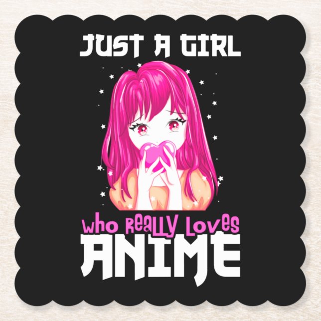 Just A Girl Who Really Loves Anime Paper Coaster (Front)