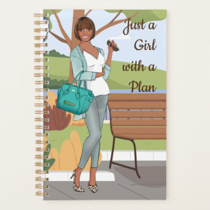 Just A Girl With A Plan Cute Black Girl Design P Planner