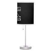 Just a Girl With Goals Hockey Watercolor Table Lam Lamp (Right)