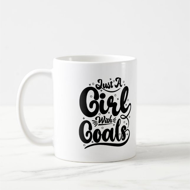 Just A Girl With Goals Typography Mug (Left)