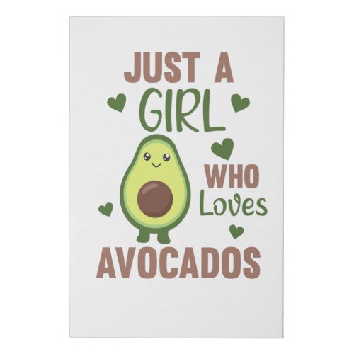 Just A Girls Avocado Loves Sweet Avocado Faux Canvas Print