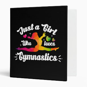 Just A Girls Who Loves Gymnastics 3 Ring Binder