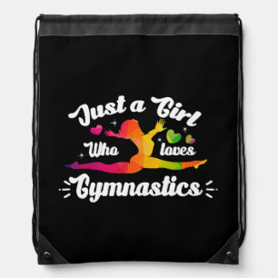 Just A Girls Who Loves Gymnastics Drawstring Bag