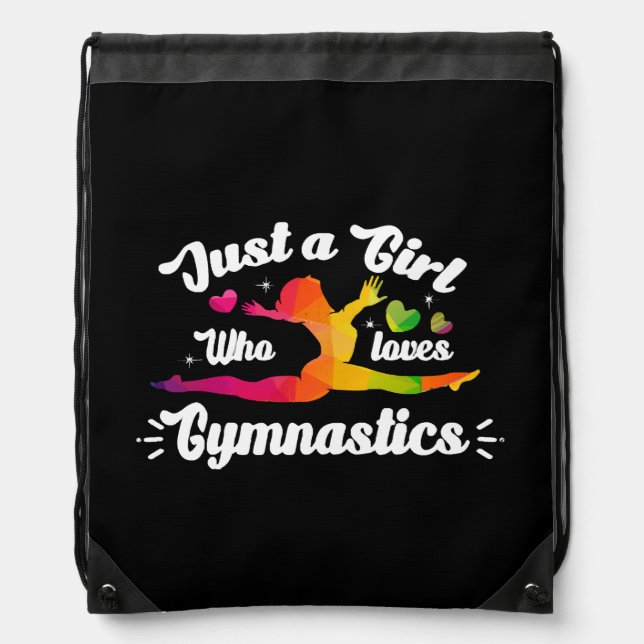 Just A Girls Who Loves Gymnastics Drawstring Bag (Front)