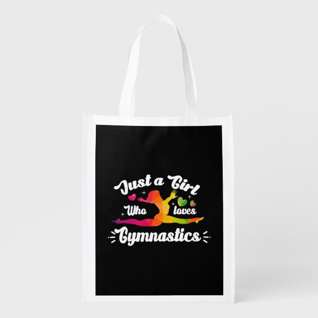 Just A Girls Who Loves Gymnastics Grocery Bag (Front)